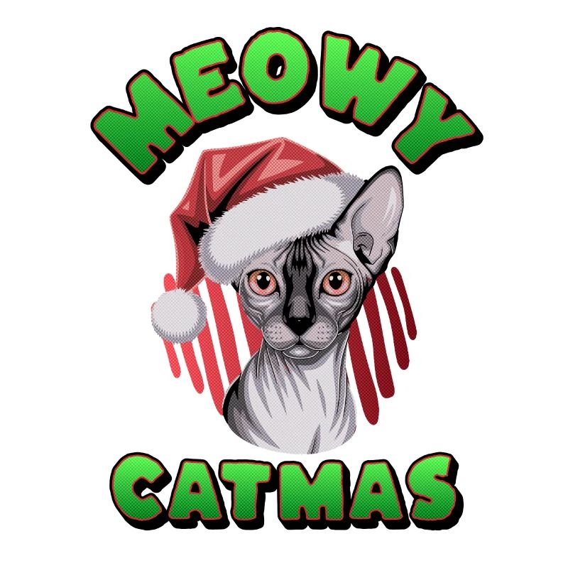 Weihnachts-Sphynx-Katzen-Weihnachtsmann