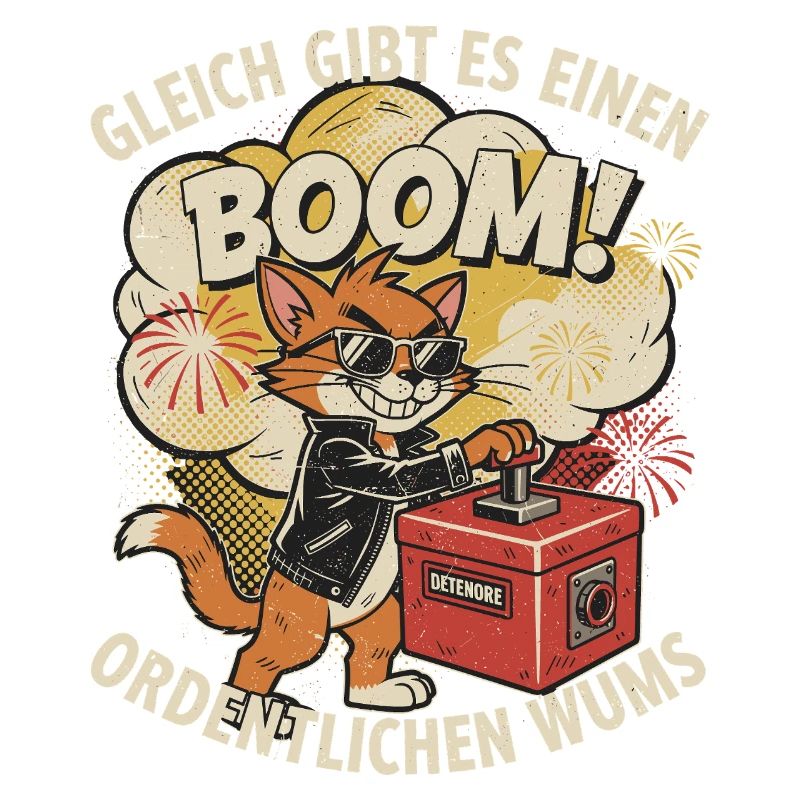 2026 Silvester Katze Lustiger Spruch Neujahr