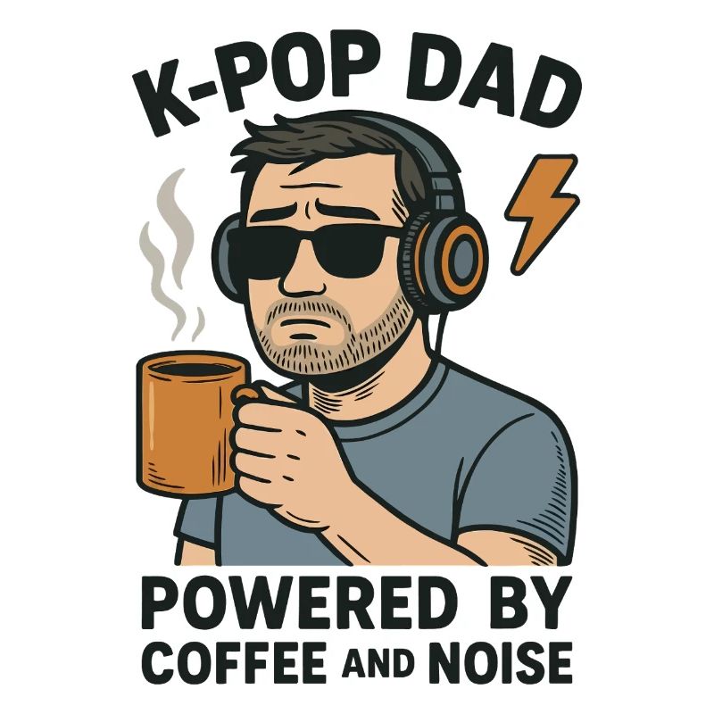 K Pop Dad alimenté par le café et le bruit