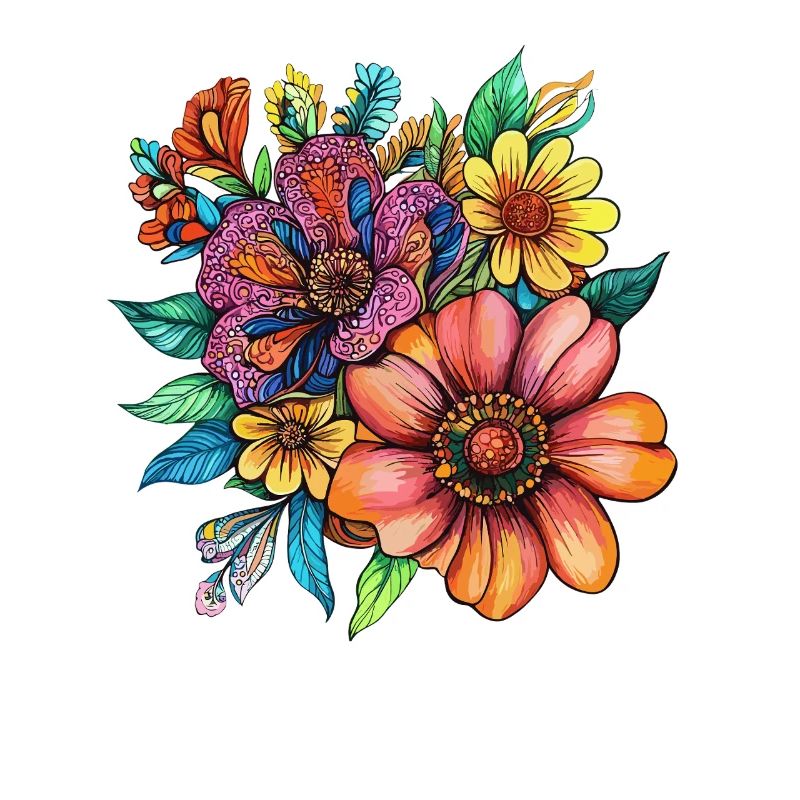 Fleurs splendantes couleurs néon