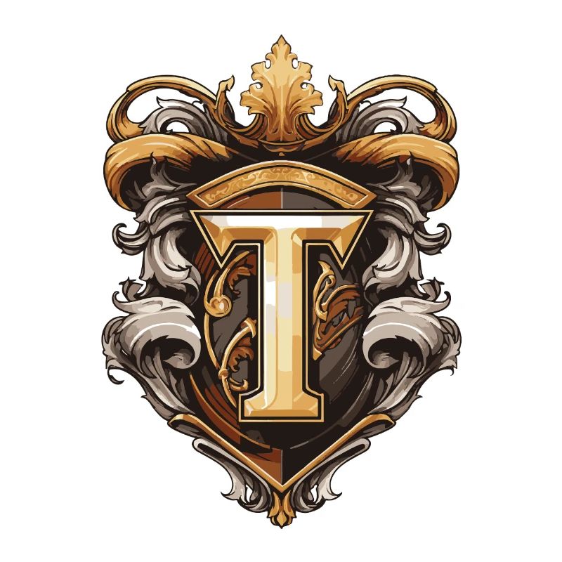 T Buchstabe Name Krone