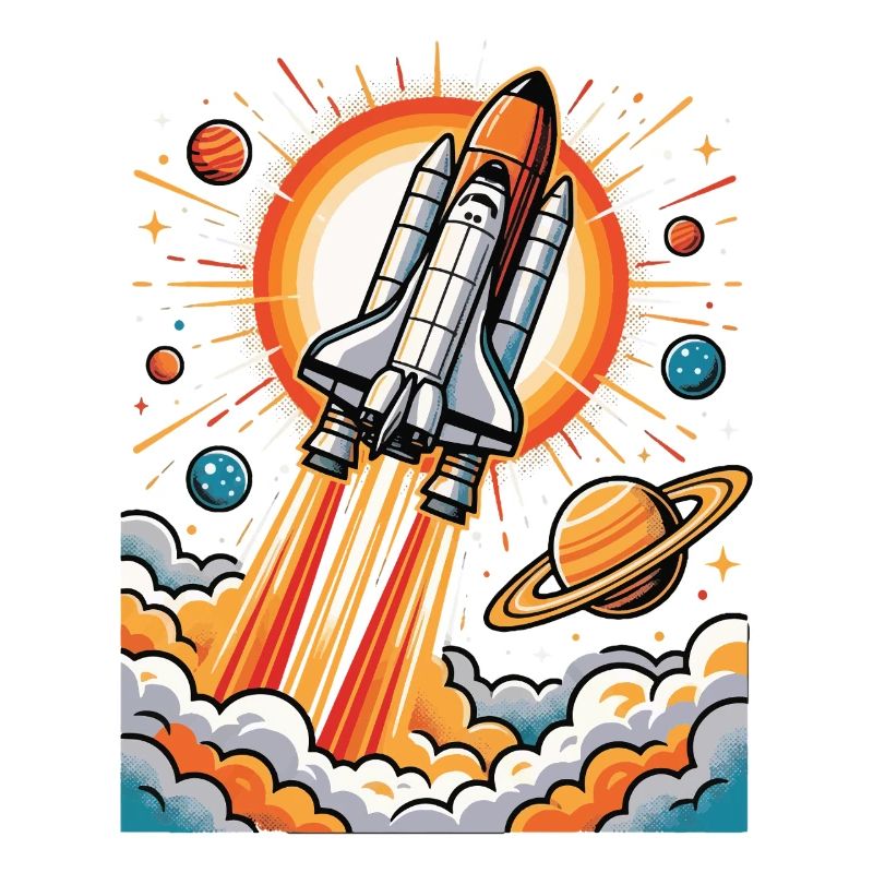 Rocket explosion in space