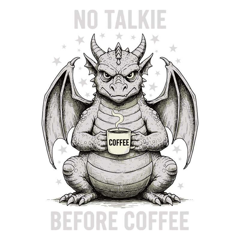 No Conversation Before Coffee Lover Dragon