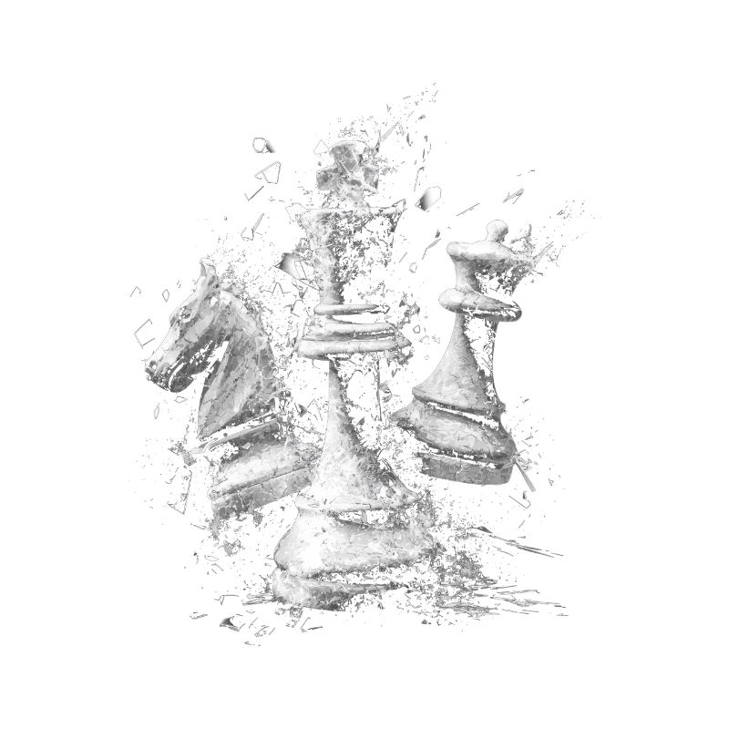 Schach Figuren Explosion Design Dynamisches Bretts