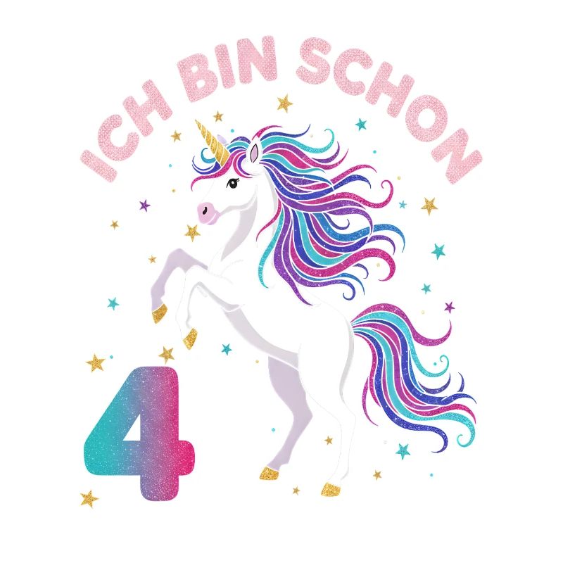 4. Geburtstag Einhorn Mädchen Ich bin schon 4