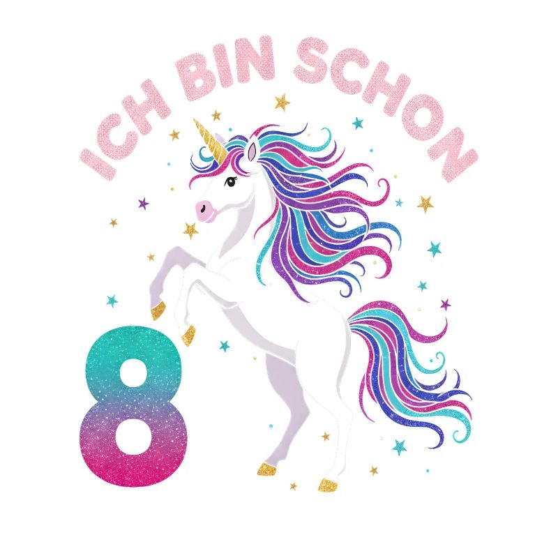 8. Geburtstag Einhorn Mädchen Ich bin schon 8