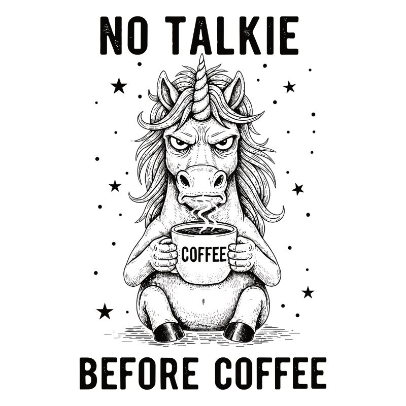 Pas de conversation devant une licorne amoureuse du café