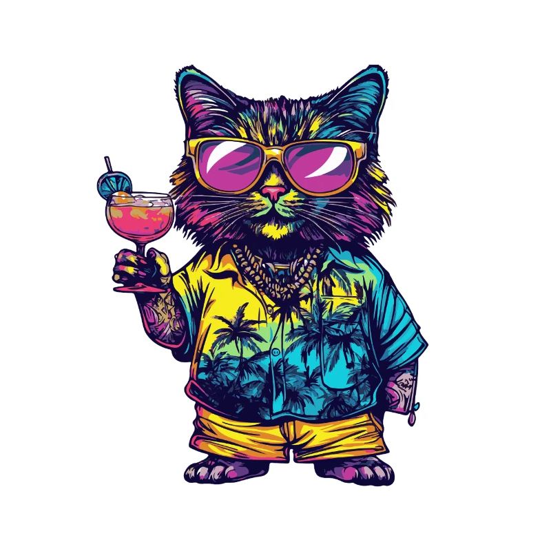 Katze Comic Sommer