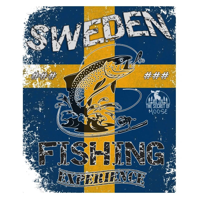 Drapeau de pêche Suède Pêche Poisson Design