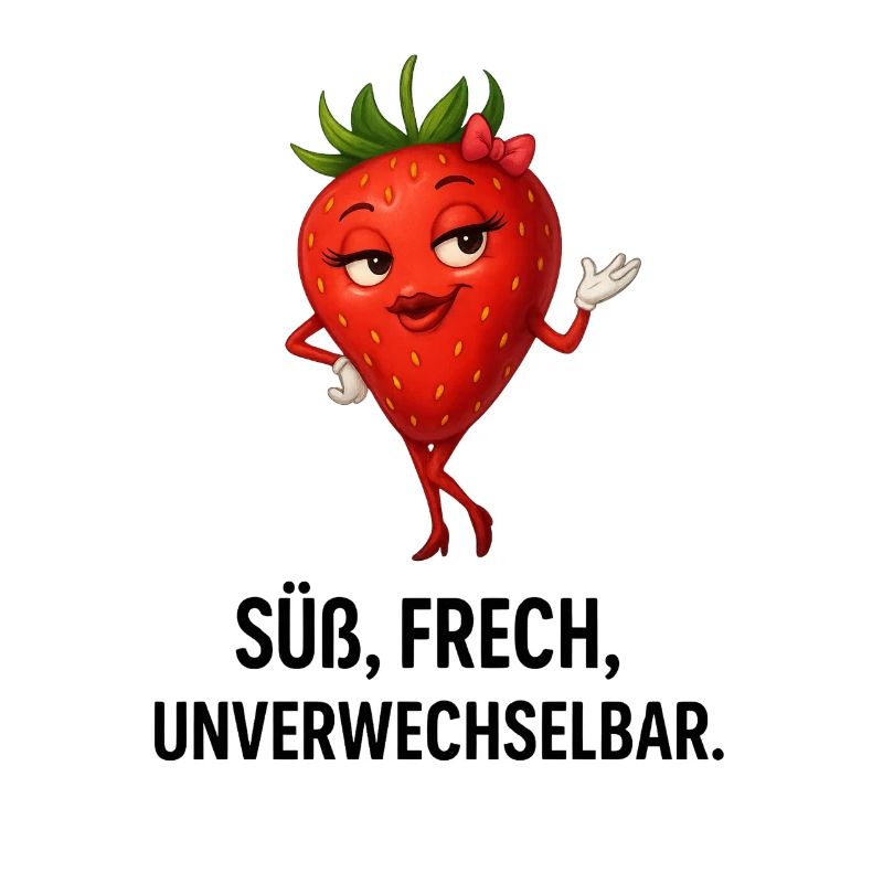 Erdbeere Dame Frech Charmant karikatur 