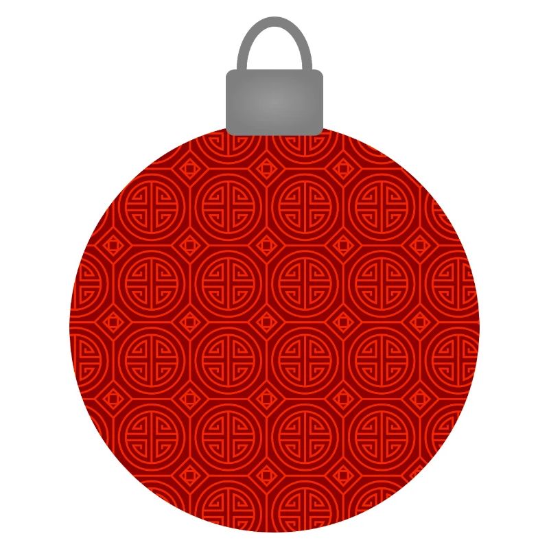 Rotes Rundmuster Weihnachtskugel