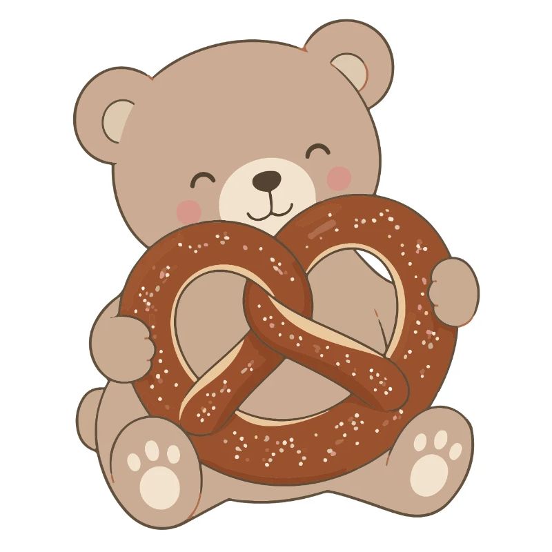 Description de l’ourson mignon avec bretzel