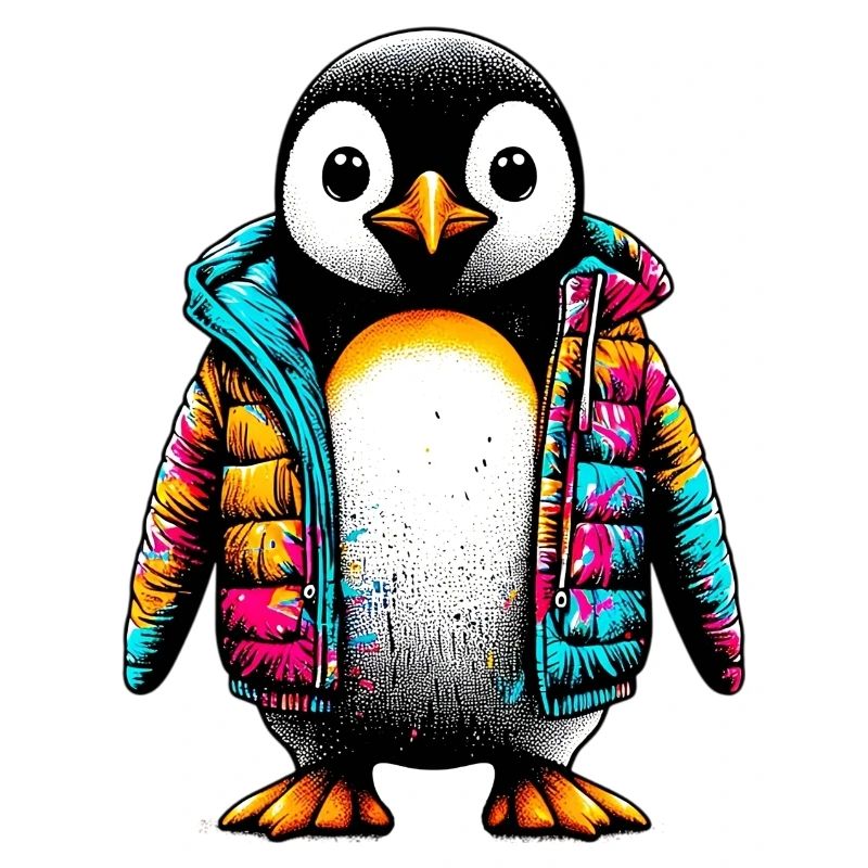 Penguin with jacket jacket