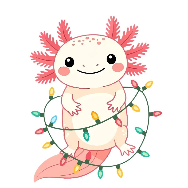 Pull de Noël Axolotl Drôle Mignon