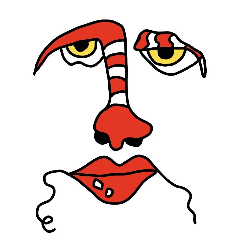 Visage abstrait avec rayures