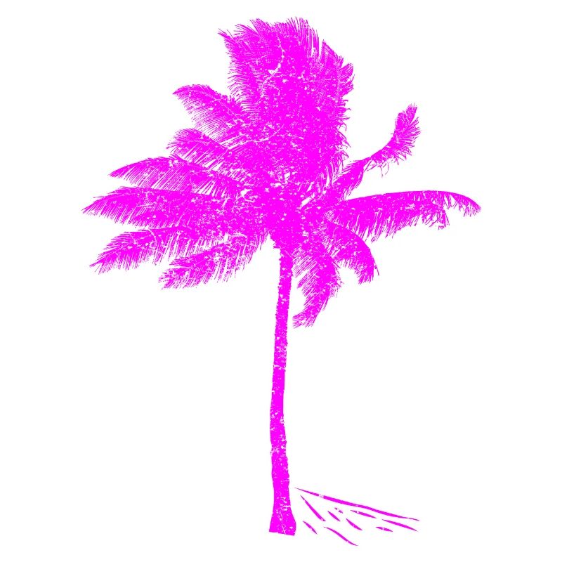Neon Pink Palm Tree Silhouette
