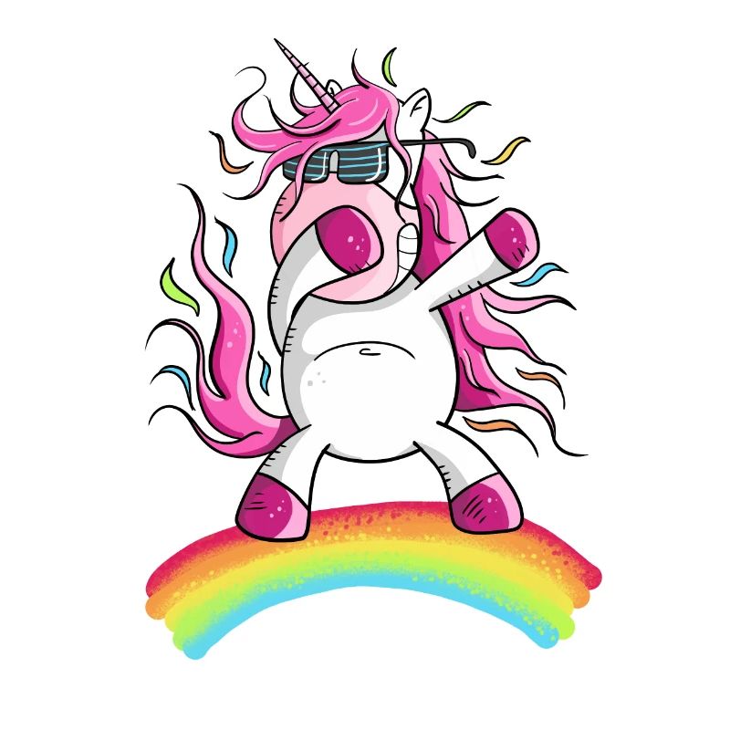 Dabbendes Einhorn Auf Regenbogen I Dab Dance