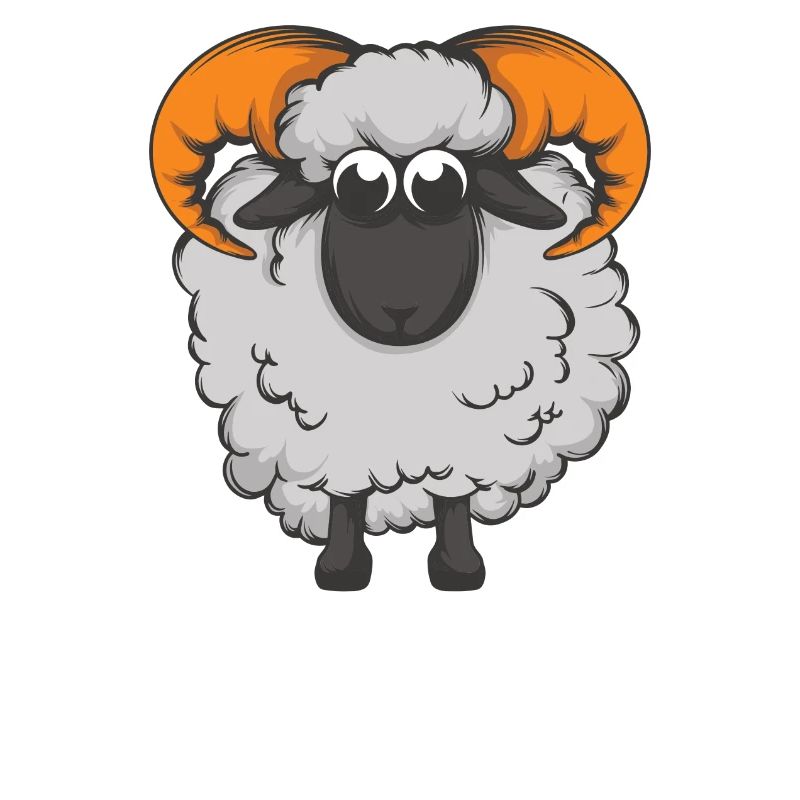Mouton mignon avec des bois de corne