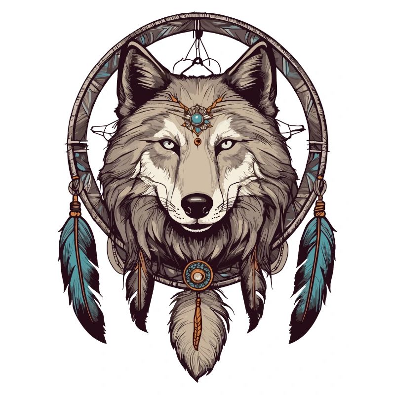 Traumfänger mit Wolf