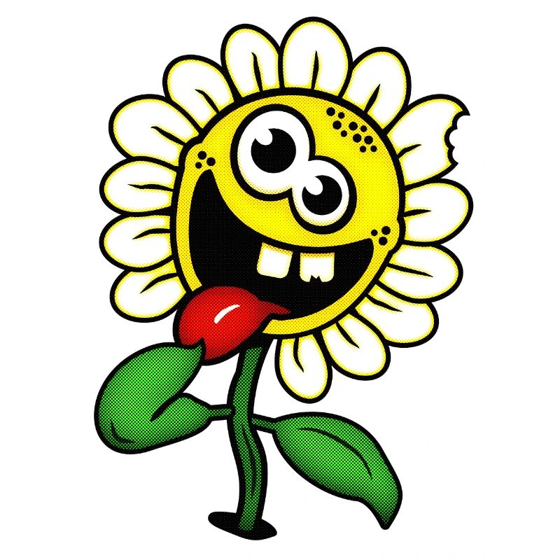 Drôle de fleur heureuse / fleur folle