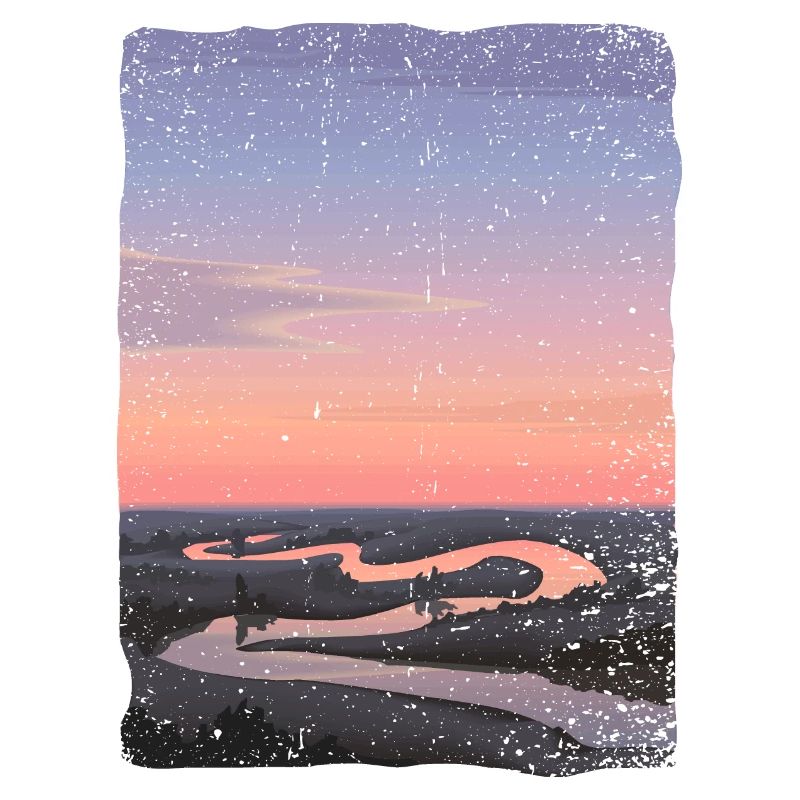 Rivière reflétée dans le coucher du soleil