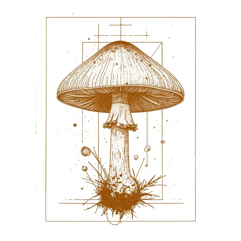 Champignon géométrique en orange
