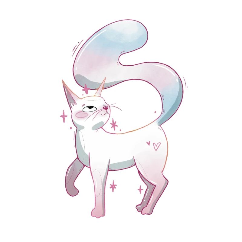 Fierté trans de chat mignon
