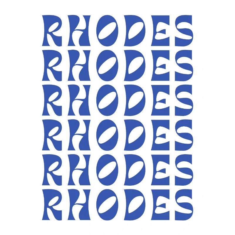 Rhodes Blue Typographic Pattern