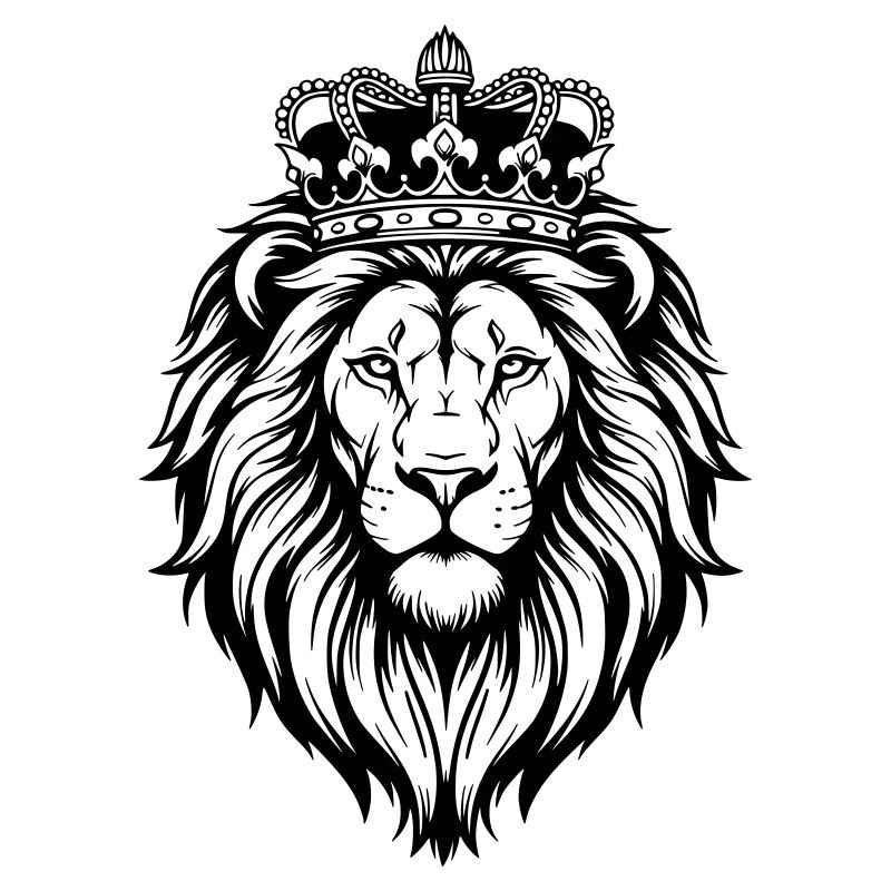 Majestätischer Löwe mit Krone