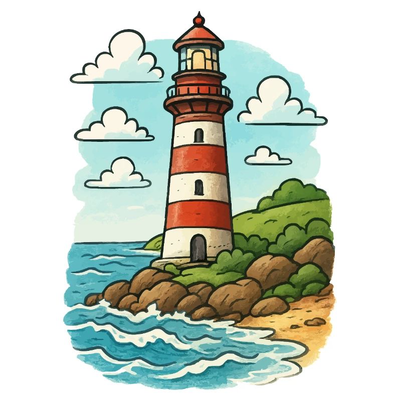 Lighthouse on the coastal path