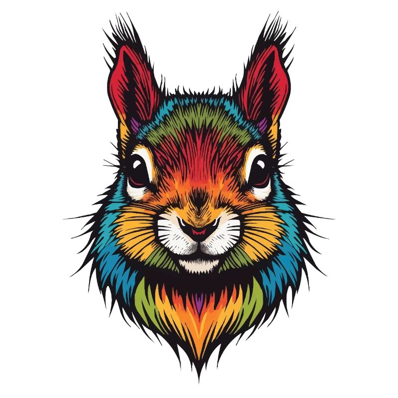 Buntes Eichhörnchen tierische Farbexplosion