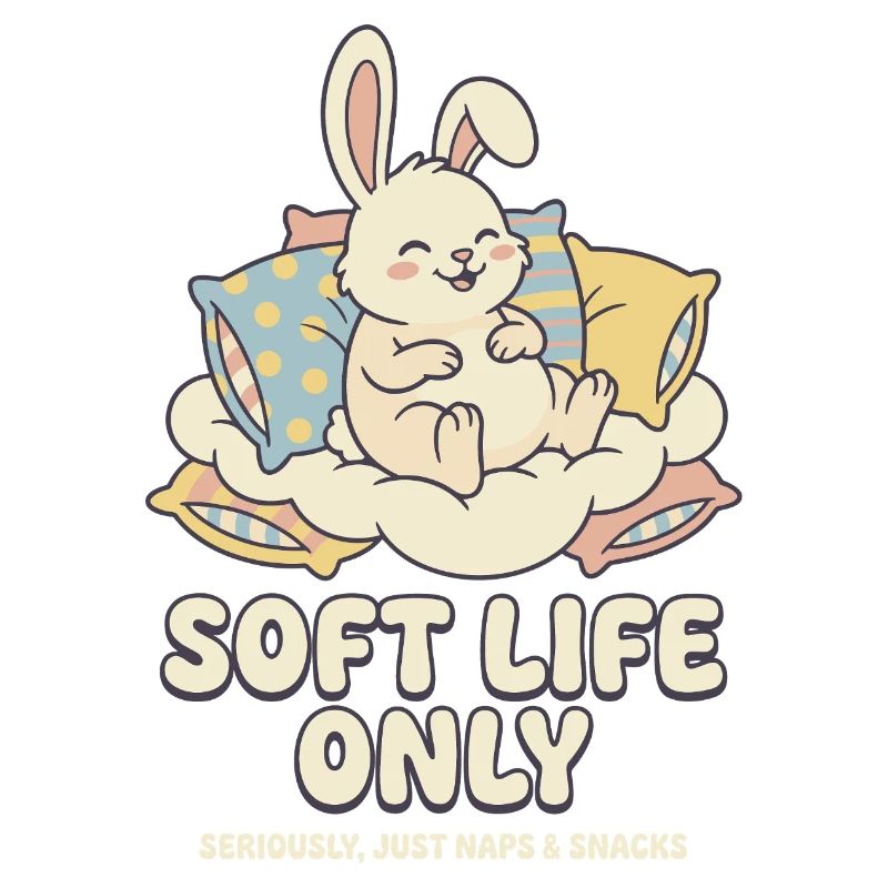 Cuddly bunny on cloud cushion
