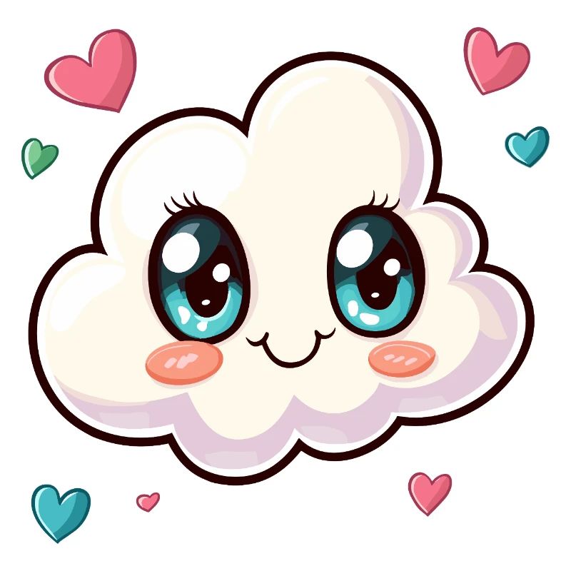 Cuddly Cloud with Hearts
