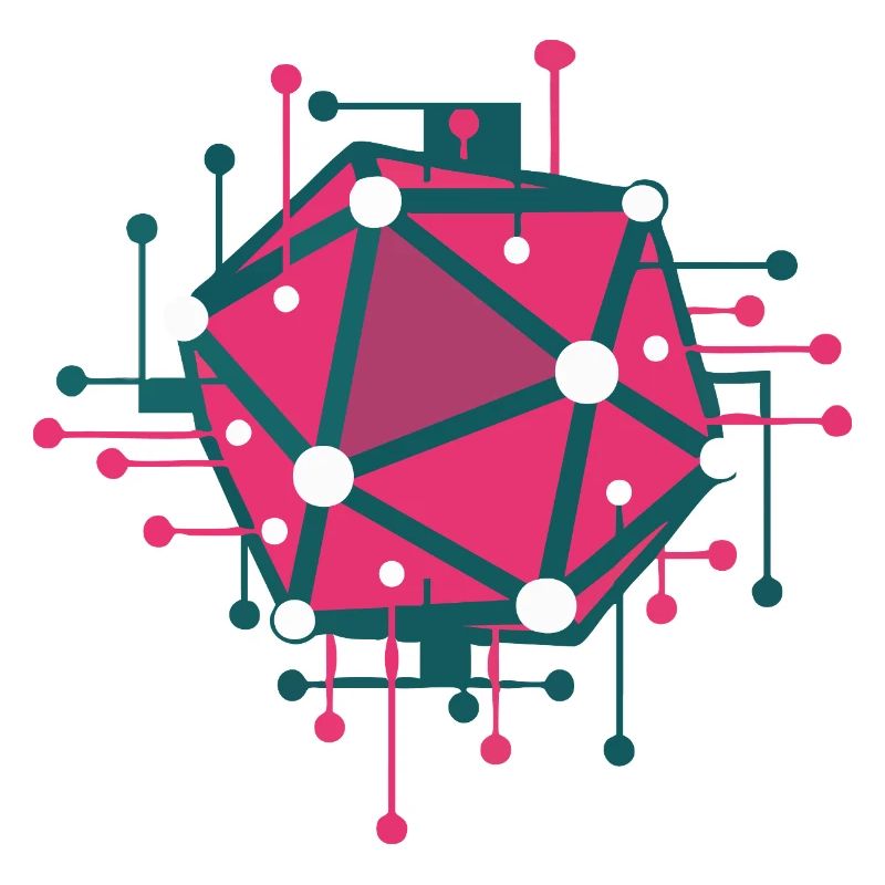 Techno pink geometric network