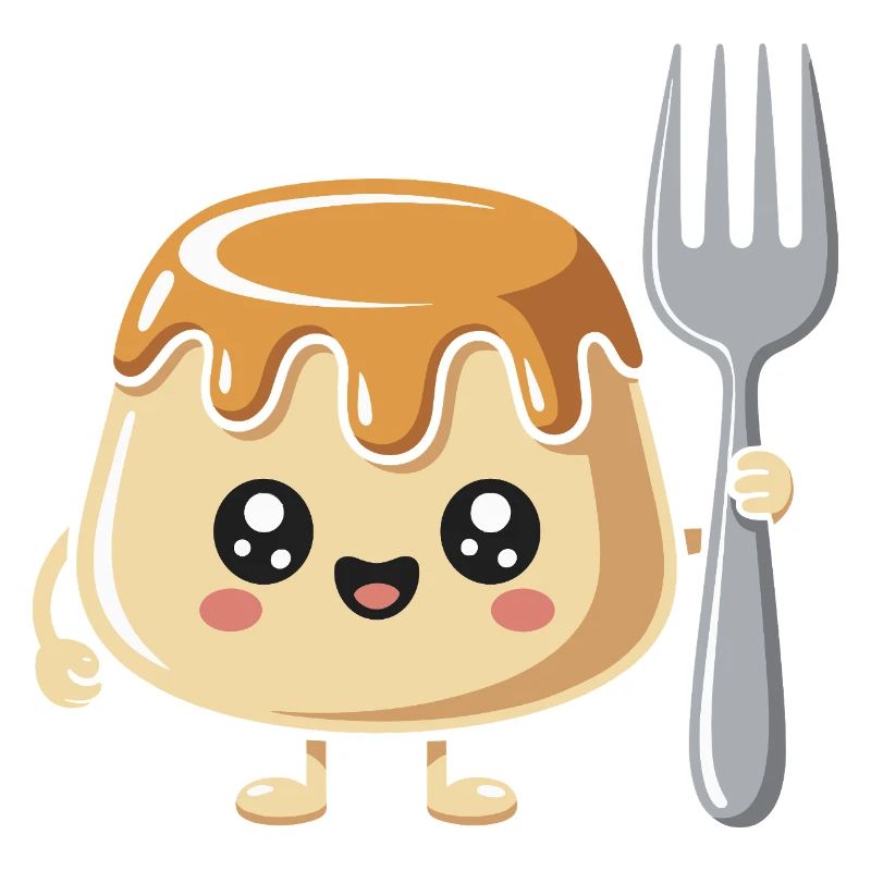 Pudding with fork
