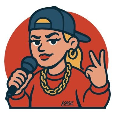 Diva du rap avec micro