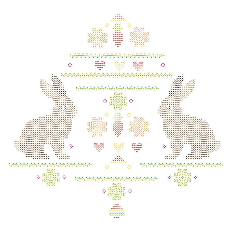 Easter motifs in knitting pattern style for Easter