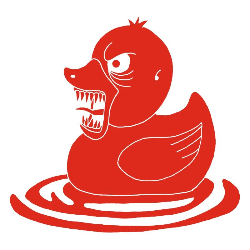 Rote dämonische Ente