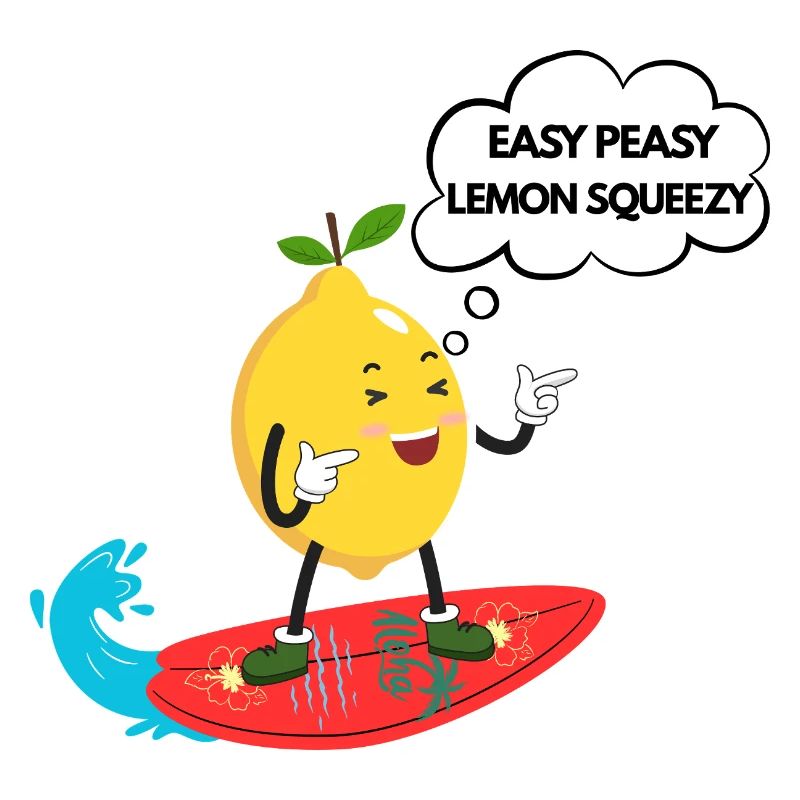 Humorous lemon surfer