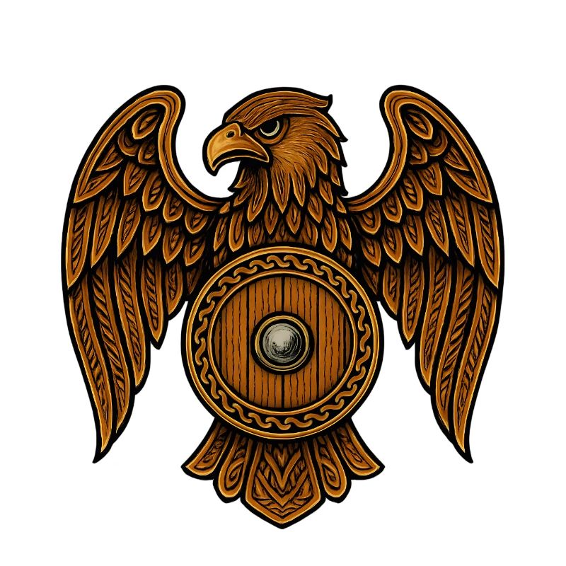 Blason en bois de l’aigle