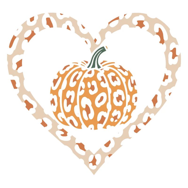 Conception de cœur de citrouille à imprimé léopard