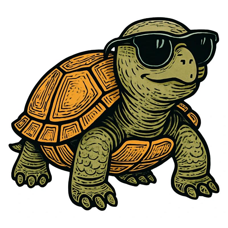 Cool turtle with sunglasses
