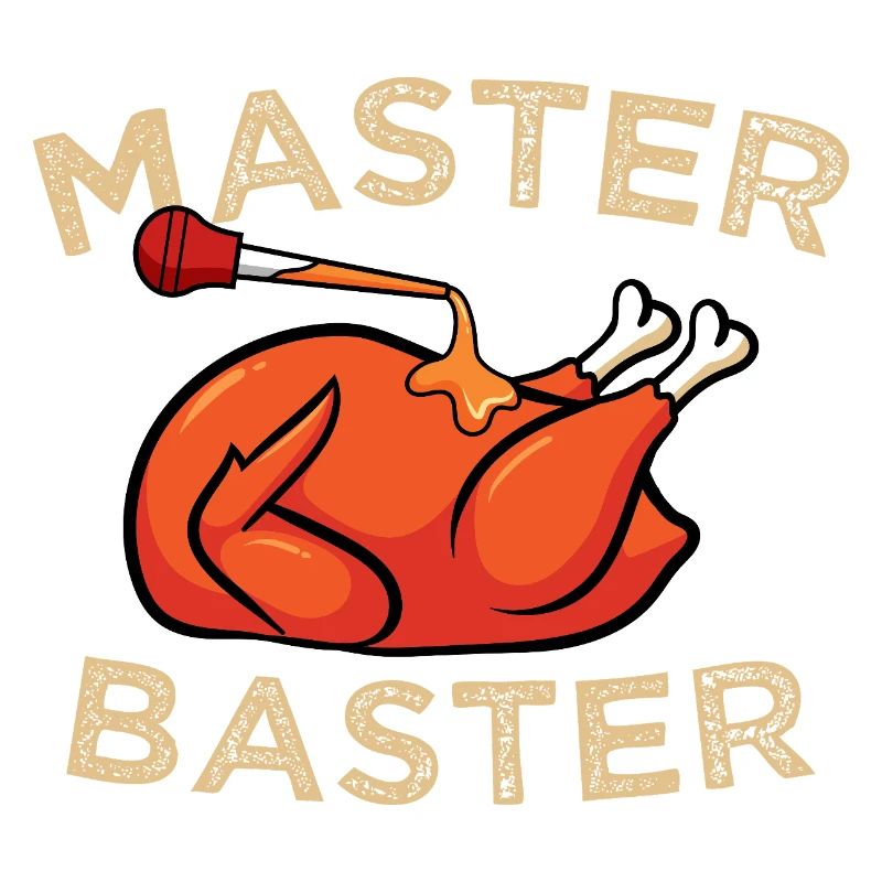 Master Baster Funny BBQ Turkey Cooking Graphic