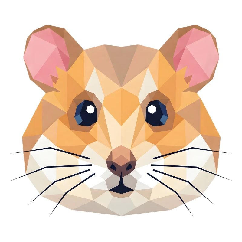 Art Low Poly Géométrique Mignon de Hamster