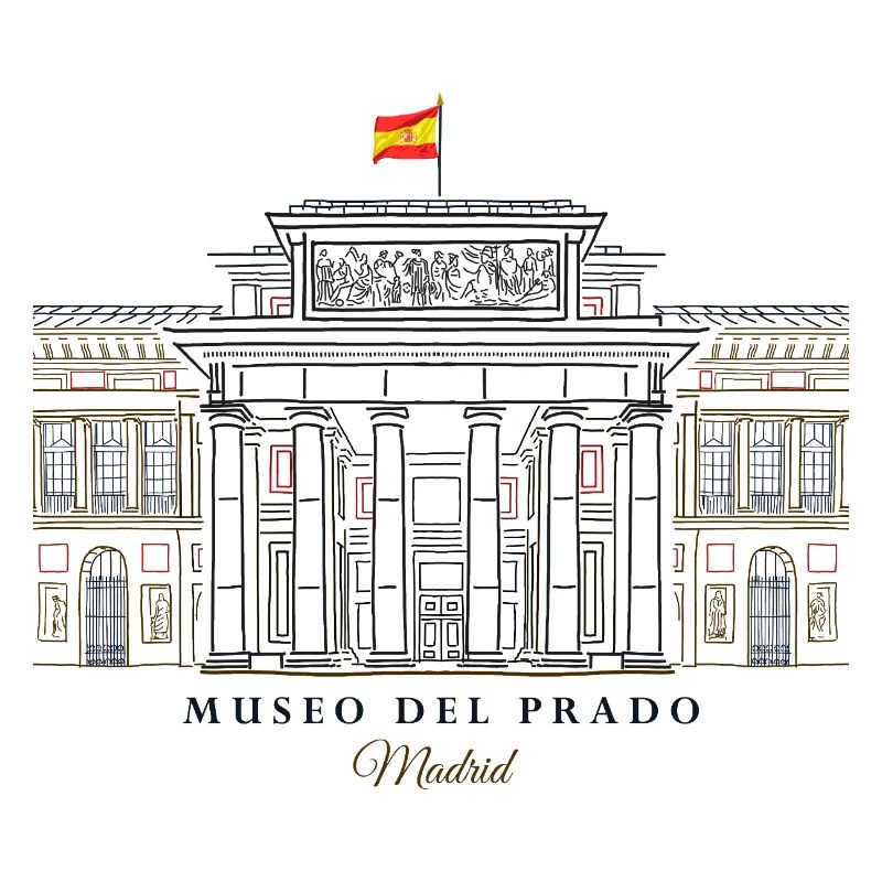 Madrid, Hand Drawing Museo del Prado, Spain