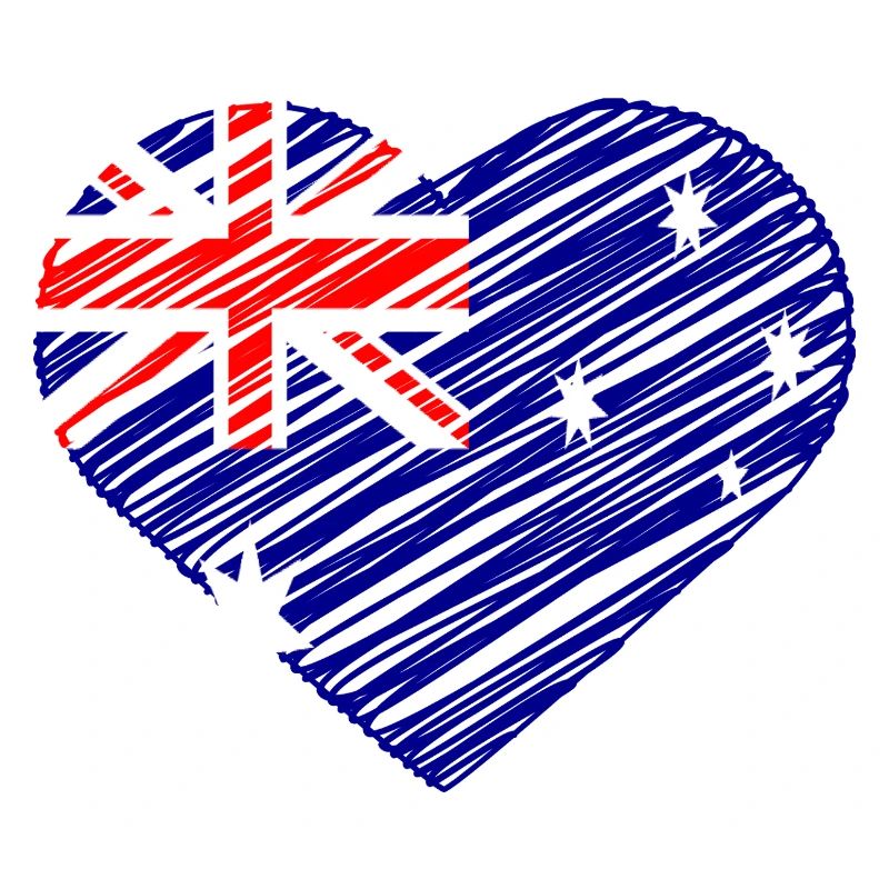 Conception de coeur de drapeau australien