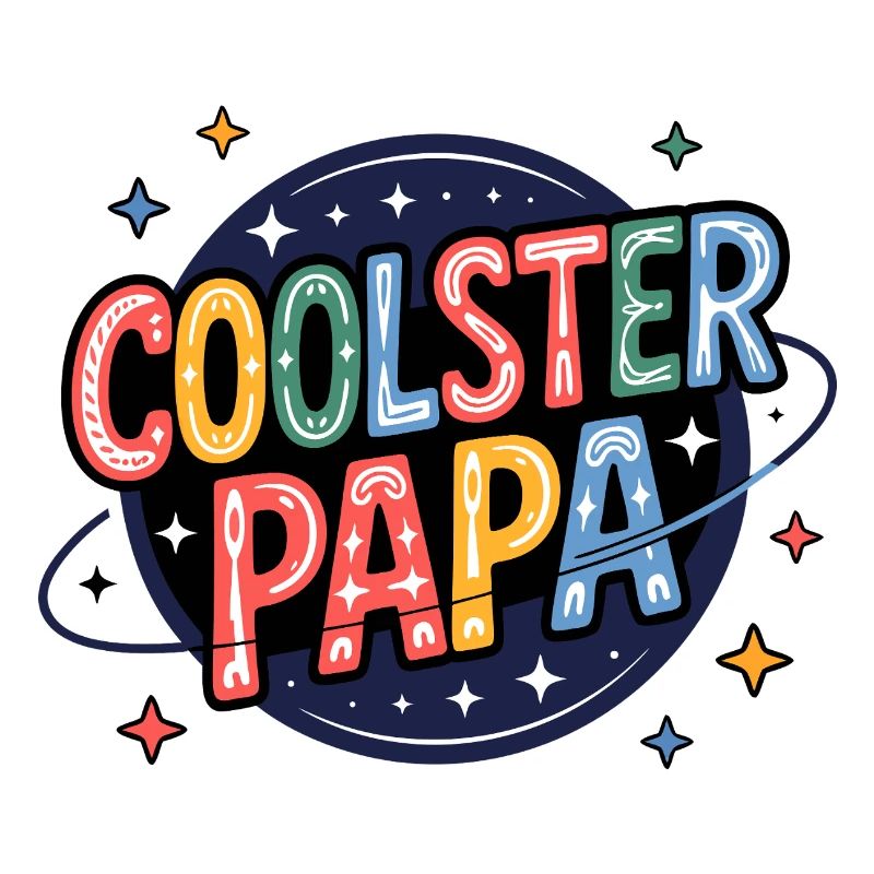 Coolest dad – typographie colorée