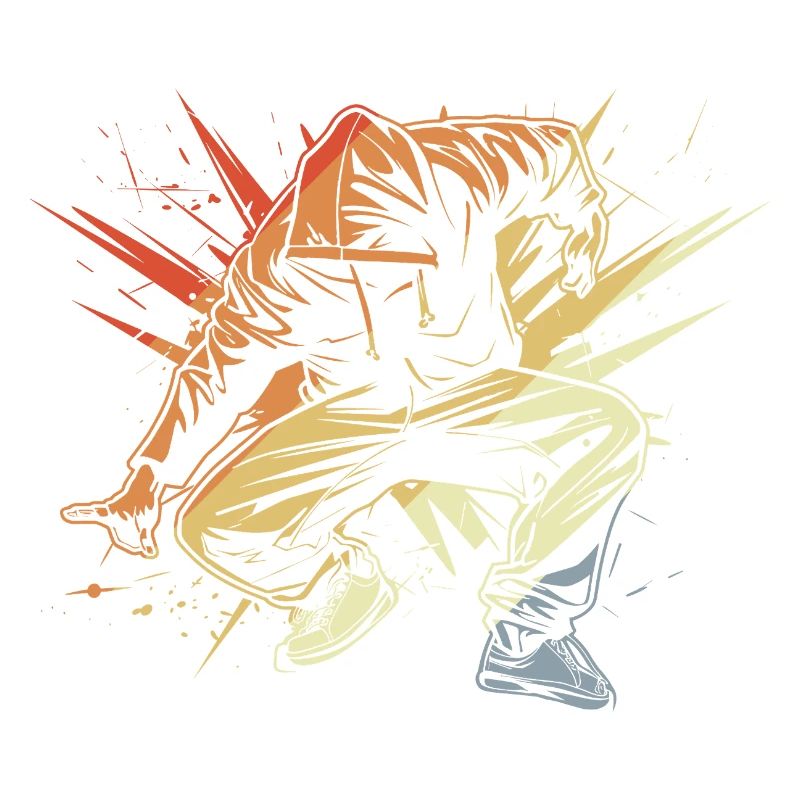 Breakdancer dessinant vintage