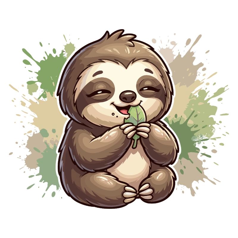 Sloth with leaf cuddles
