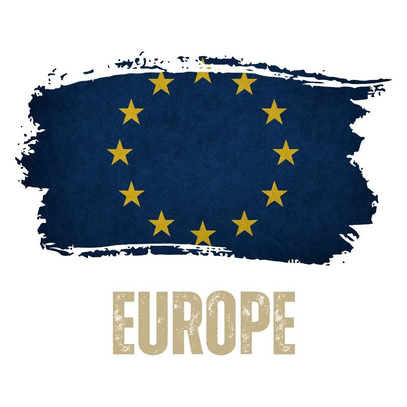Drapeau grunge de l’Europe, j’aime l’Europe